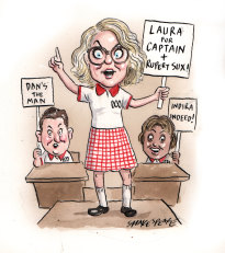 Fever pitch: Laura Tingle, Dan Bourchier and Indira Naidoo.