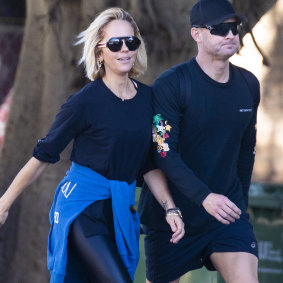 Pip Edwards and Michael Clarke enjoyed a stroll together in Sydney's Rose Bay last week.