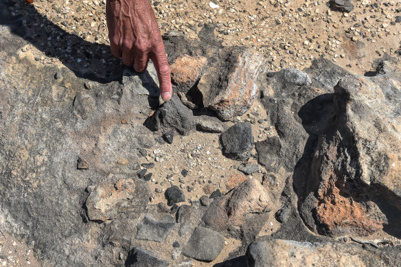 A campfire dated to between 35,000 and 50,000 years old at the Tower Hill site.