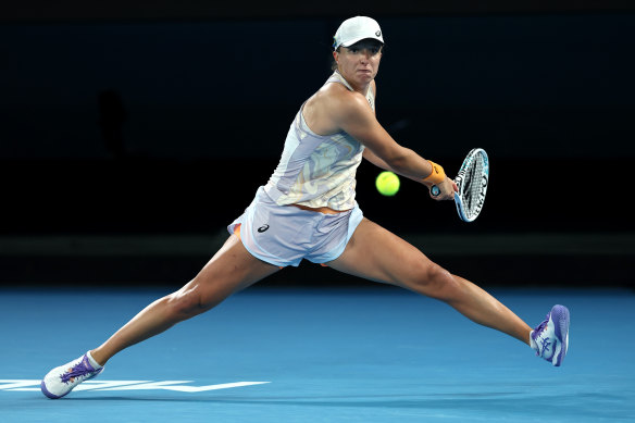 Iga Swiatek will be in action at the Australian Open on Sunday.