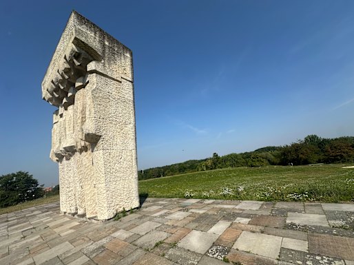 The statue at the site of Plaszow concentration camp. It was where Rachelle Unreich’s grandmother Genya was murdered.
