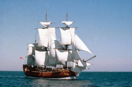 The replica of HMB Endeavour.