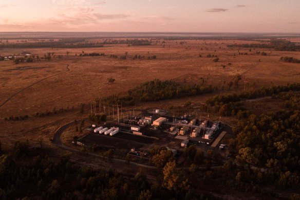 A Santos gas power station west of Narrabri.