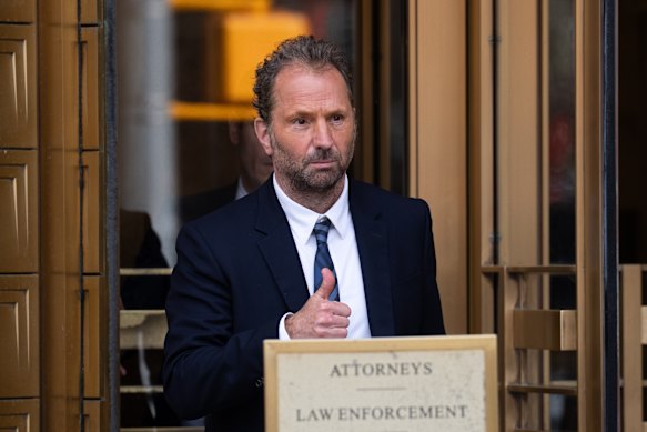 Michael Rapino, chief executive officer of Live Nation Entertainment, leaves Manhattan federal court in New York as the case was being heard last month.