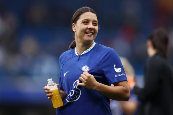 Sam Kerr will lead the Chelsea attack against Manchester United in the FA Cup final at Wembley on Sunday.