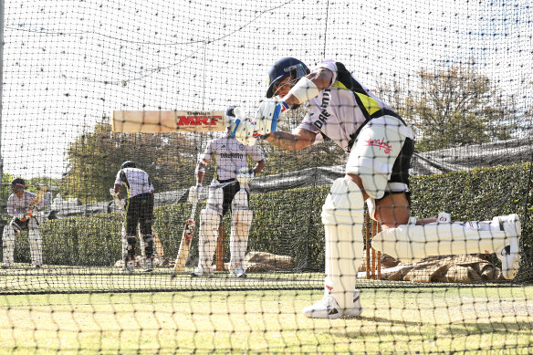 Virat Kohli bats in the WACA nets. 