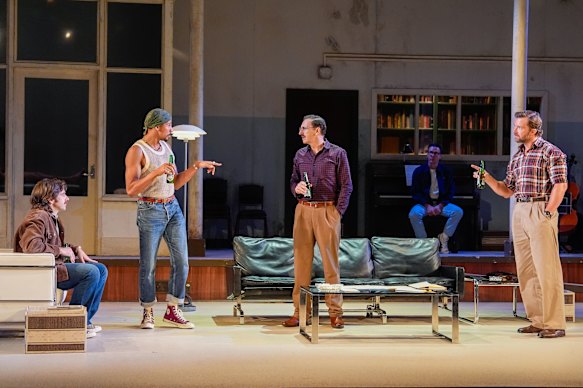 Keiynan Lonsdale, Mitchell Butel and Tim Draxl in the play.