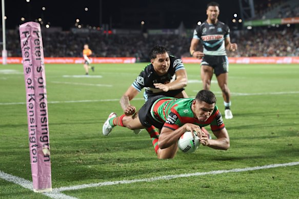 Tyrone Munro in action for the Rabbitohs.