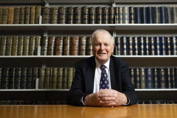 Jeremy Hearder, Department of Foreign Affairs and Trade (DFAT) former diplomat and historian, at the M. E. Bliss Law Library in Canberra.