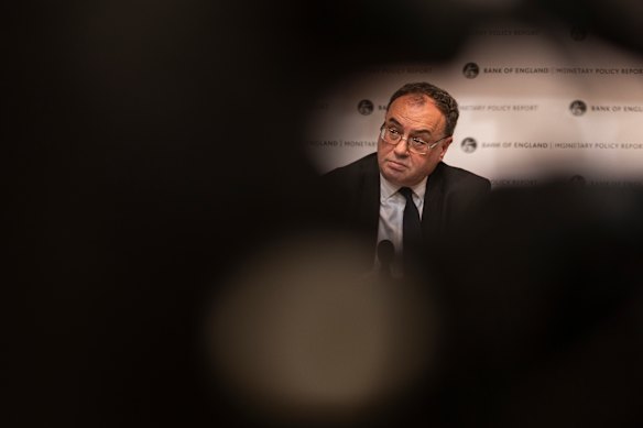 Bank of England governor Andrew Bailey on Thursday.
