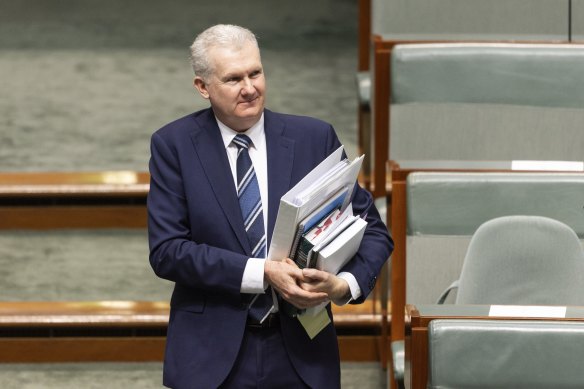 Minister for Employment and Workplace Relations and Minister for the Arts Tony Burke arrives for Question Time.