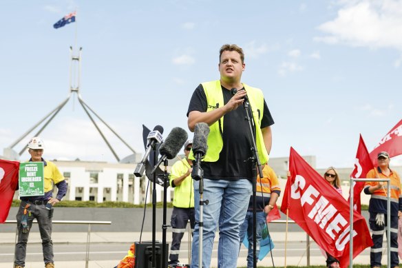 CFMEU head Zach Smith wants a super tax to create more housing.