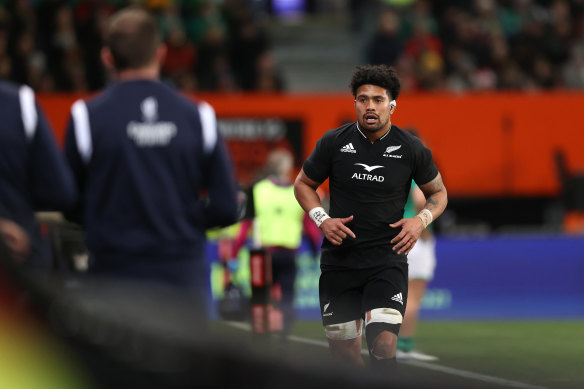 All Blacks stalwart Ardie Savea leaves the field during Saturday’s loss to Ireland.