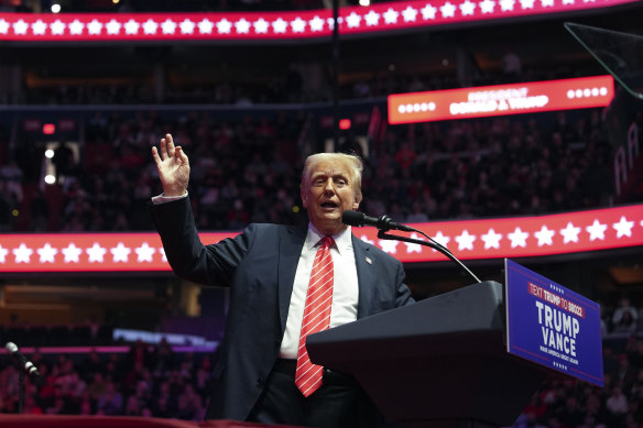 President-elect Donald Trump at Sunday’s rally.