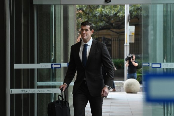 Ben Roberts-Smith outside the Federal Court in Sydney on Friday.