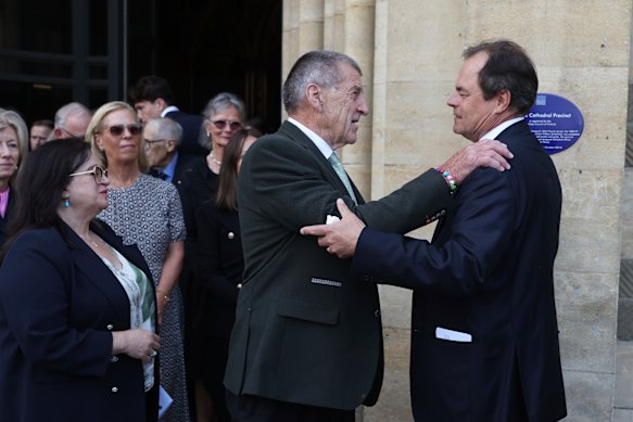Former Victorian Premier Jeff Kennett and Allen’s husband Malcolm