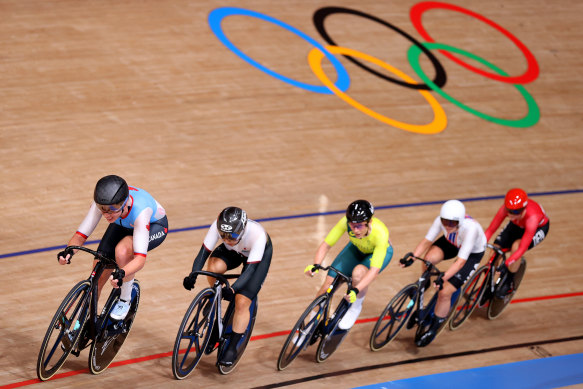 Annette Edmondson, centre, has probably ridden at her last Olympics.
