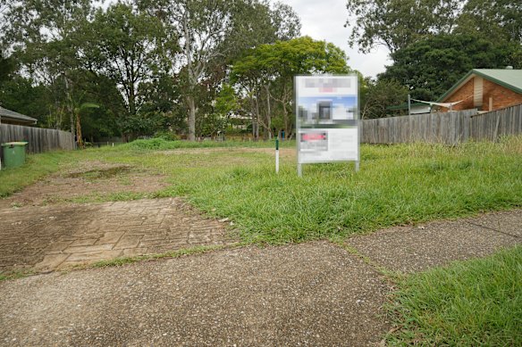 The vacant lot where Labor MP Ali France lists her primary residence.