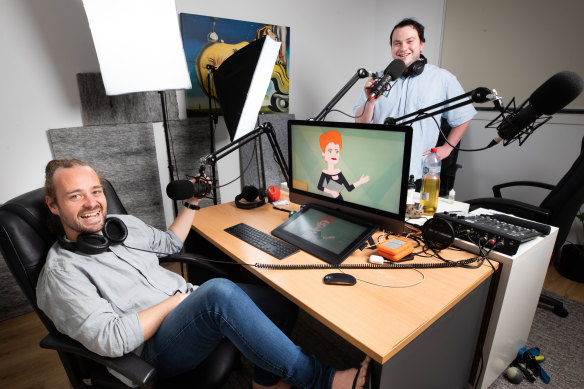 Mark Nicholson (left)  and Sebastian Peart, owners of Stepmates Studios animation.