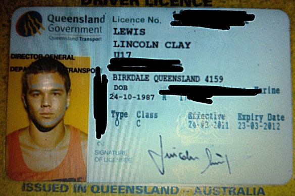 A fake driver’s licence for “Lincoln Lewis”, used to convince stalking victims they were in a relationship with the actor. 