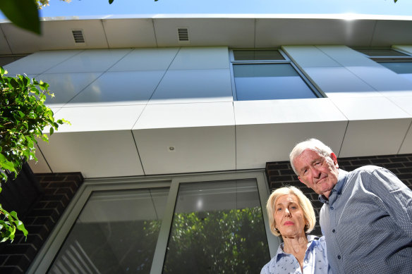 Cladding rectification work at this Williams Road, South Yarra apartment block cost owners $80,000 each according to Jennifer and Kevin Opie.