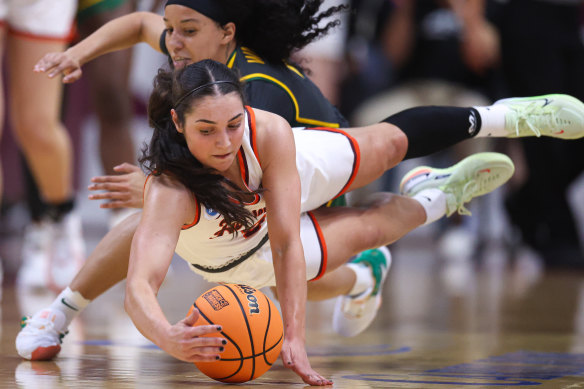 Georgia Amoore puts her body on the line for Virginia Tech.