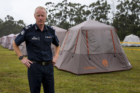 Deputy Commissioner  Rick Nugent at the police campsite in Cann River. 