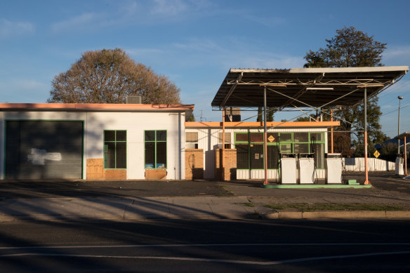 A disused service station in Walgett. Some towns are now facing an existential crisis.