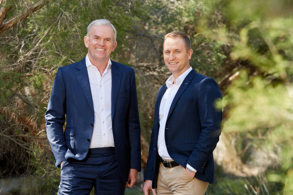 Chief executive of Fortescue’s green energy business Mark Hutchinson and chief executive of its iron ore mining business Dino Otranto.