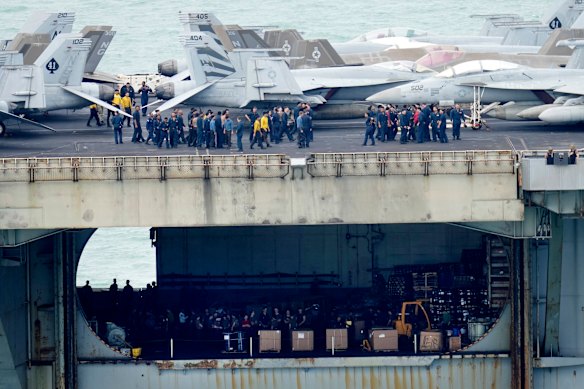 The Lincoln’s overstretched crew can look forward to some shore leave before the ship returns to its home port in the US.