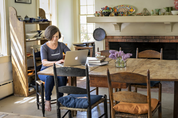 Geraldine Brooks at work in her 18th-century “hobbit house”. Work offered solace following the death of her husband, Tony Horwitz.