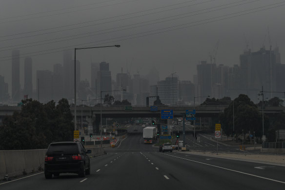 At 10am on Friday Melbourne sat under a thick blanket of smog. 
