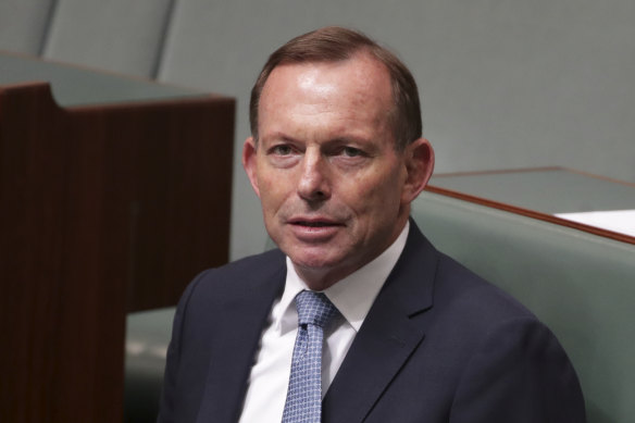 Former prime minister Tony Abbott during debate in the House of Representatives on Thursday.