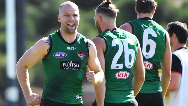 A happy Jake Stringer trains with his new team.