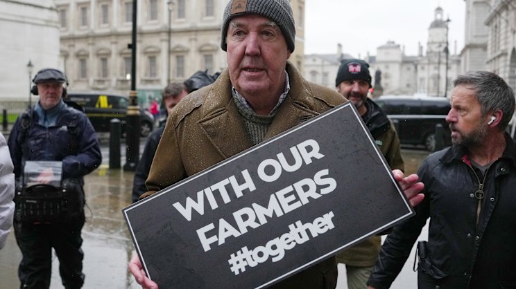 Jeremy Clarkson joins London farmers march against tax changes