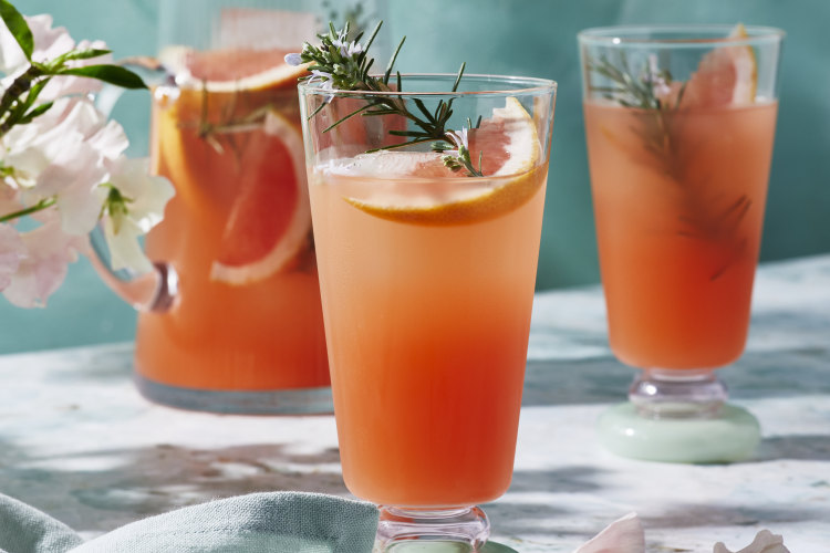 RecipeTin Eats’ grapefruit and rosemary spritzer.