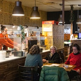 Inside the Carnegie shop.