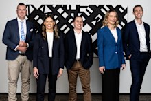 From left: Chris Purdy, Accor vice president of corporate services and strategy for MEA APAC; Christina Ruiz, Sportsbet general manager of commercial content; Hayden Brass, chief executiv of Zea; Casey Tanks, Sime Darby Industrial Solutions chief financial office; and Felix Sekulla, National Australia Bank, executive of proprietary home loans for NSW and the ACT.