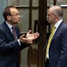 Greens leader Adam Bandt and Prime Minister Anthony Albanese in discussion during Question Time at Parliament House in Canberra on Tuesday 5 September 2023. fedpol Photo: Alex Ellinghausen