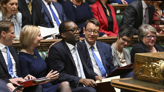 Liz Truss, second left, and Chancellor Kwasi Kwarteng, centre, want radical reforms that will stimulate growth by encouraging investment, hard work and risk-taking entrepreneurs.