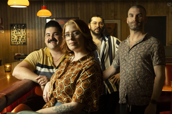 From left: Sebastian ‘Cosmo’ Soto, Alicia Clarke, Michael Jury and Glynn Firth at Double Deuce.