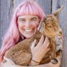 Hannah Moloney and one of her goats.