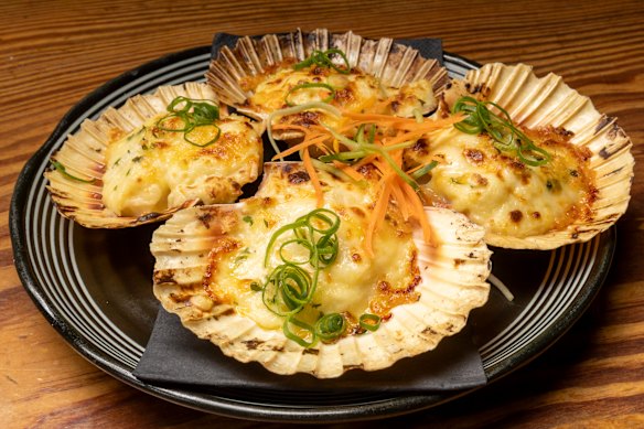 Baked Hokkaido scallops.