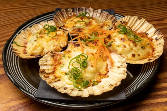 Baked Hokkaido scallops.