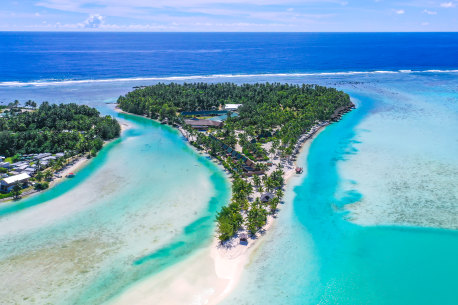 Aitutaki Lagoon Private Island Resort: walk from your room to a deserted white-sand beach surrounded by turquoise.