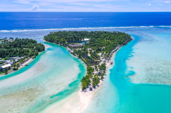 Aitutaki Lagoon Private Island Resort: walk from your room to a deserted white-sand beach surrounded by turquoise.