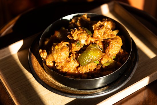 Dry chilli chicken.