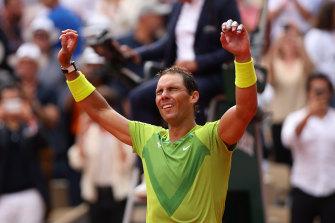 Long live the king of clay: Rafael Nadal after beating Casper Ruud to win the 2022 French Open.