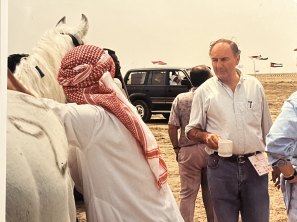 Ross Williamson at the Qatar desert endurance race in 1987.