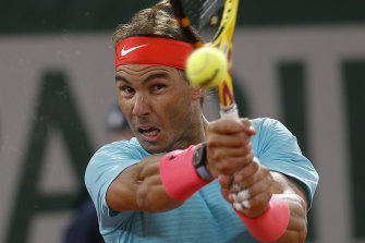 Rafael Nadal en route to victory in the French Open final last month. 